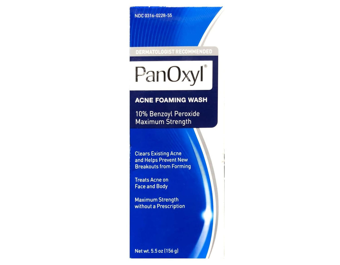 PanOxyl Acne Foaming Wash 10% Benzoyl Peroxide – Maximum Strength for Clear Skin (5.5 oz)