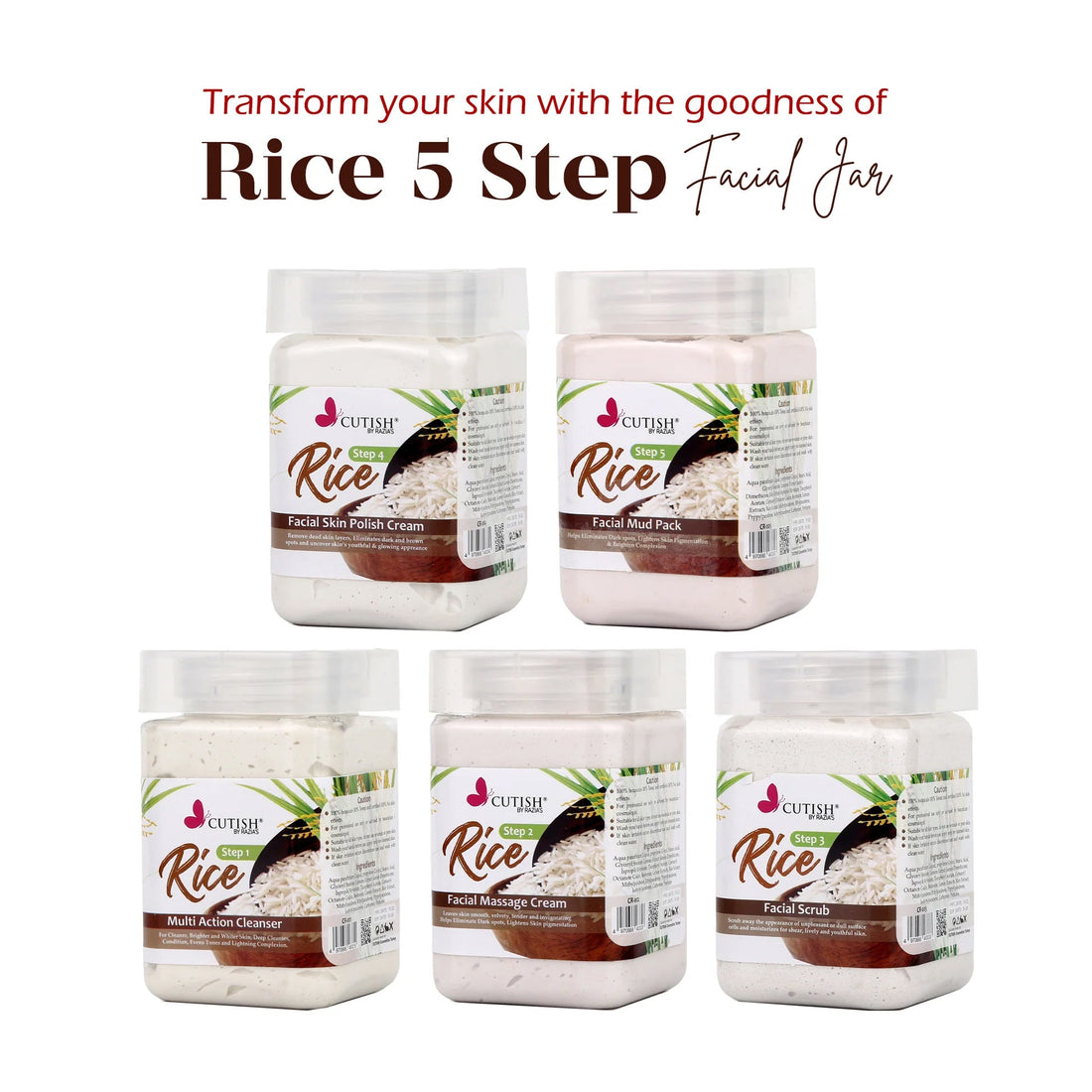 Cutish Rice Facial kit For whitening and brightening skin 100% Result