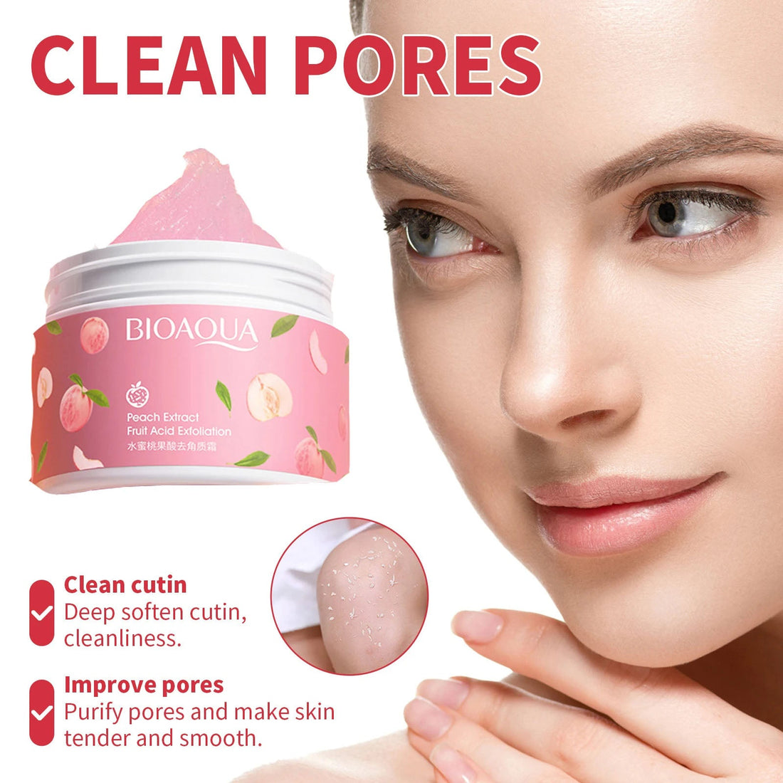 BIOAQUA Peach Extract Fruit Acid Exfoliating Face Gel Cream 140g