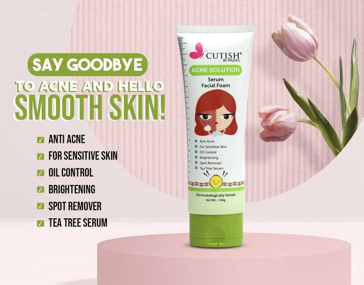Cutish Acne Solution Serum Facial Foam - 100g