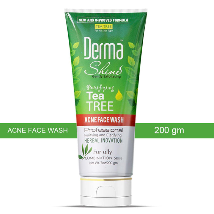 Derma Shine Purifying Tea Tree Acne Face Wash, For Oily Combination Skin, 200g