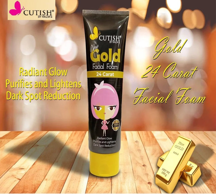 Cutish 24 Carat Gold Whitening Facial Foam 100g