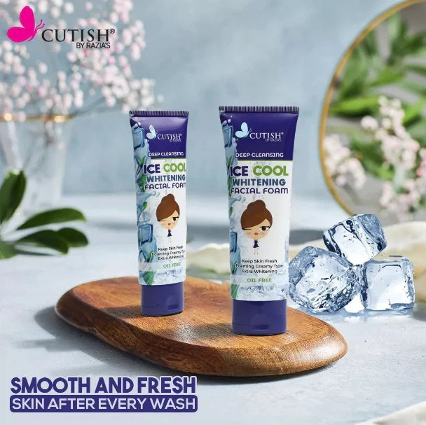 Cutish Ice Cool Whitening Facial Foam - 100g