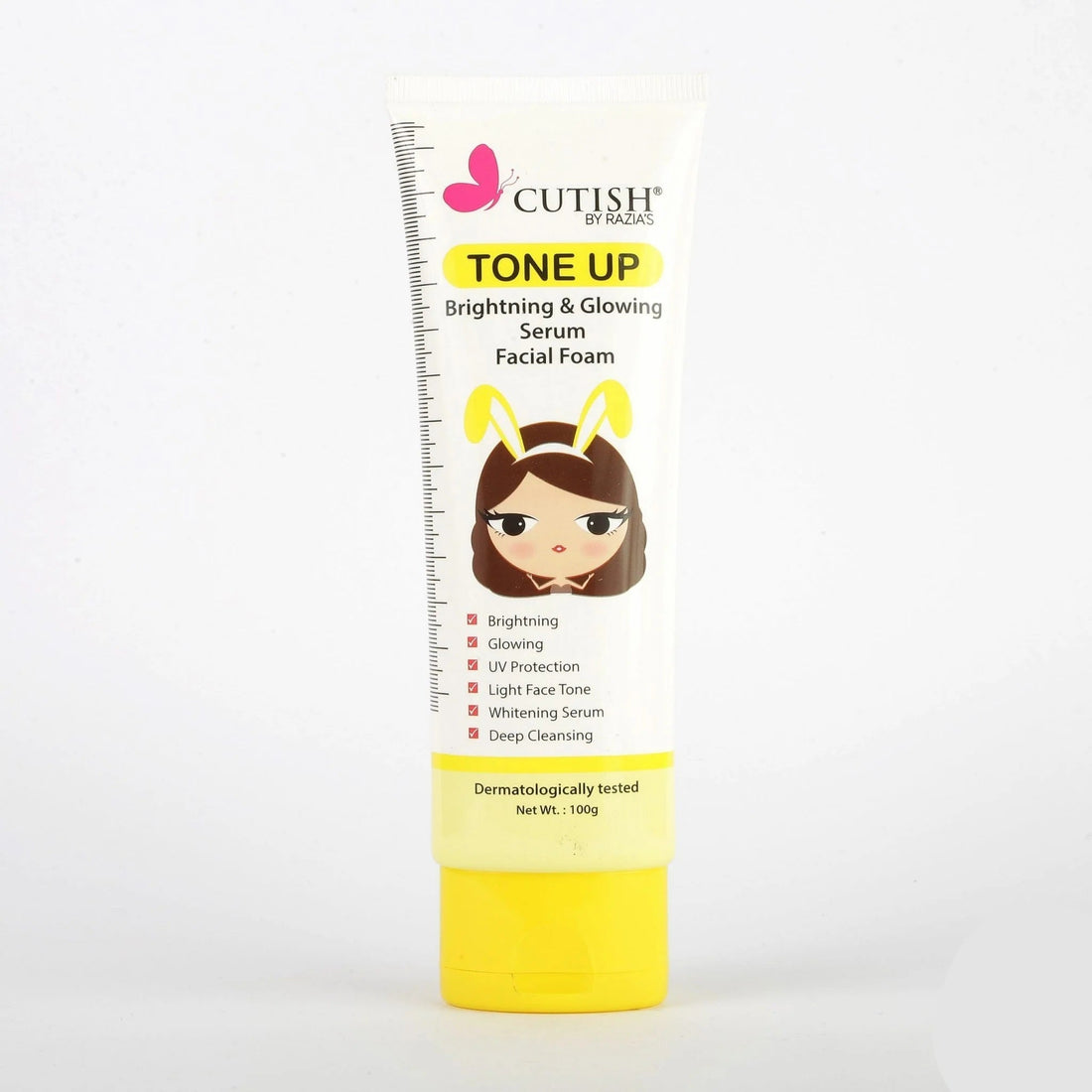 Cutish Tone Up Brightening & Glowing Serum Facial Foam - 100g